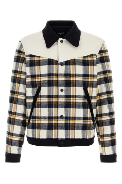 Dsquared2 Dsquared Embroidered Flannel Western Bomber Jacket In Multi