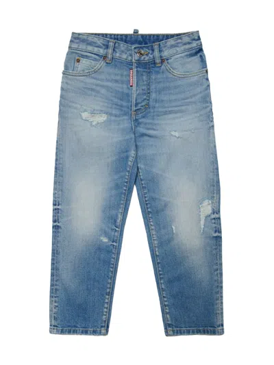 Dsquared2 Dsquared Essential Denim Trousers For Girls - Spring/summer 2024 In Blue