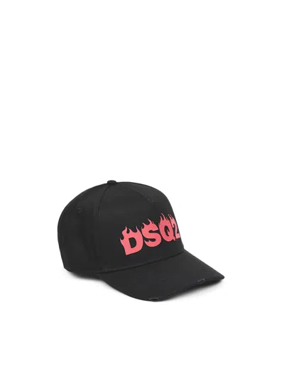 Dsquared2 Dsquared Flame Logo Cap1 In Black