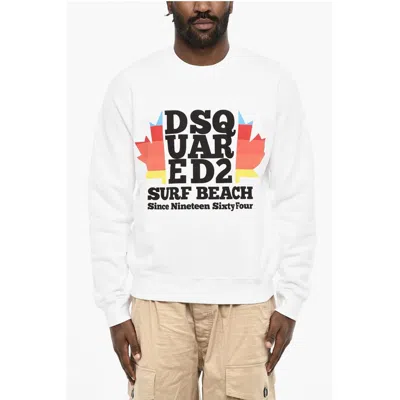 Dsquared2 Fleeced-cotton Crew-neck Sweatshirt With Print