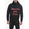 Dsquared2 Fleeced Cotton Gothsurfer Hoodie In Black