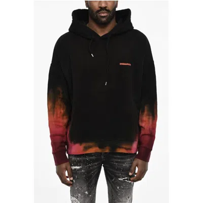 Dsquared2 Dsquared² Fleeced-cotton Hoodie With Gradient Men's Hem
