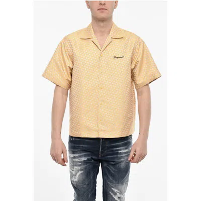Dsquared2 Floral Motif Jacquard Shirt In Yellow