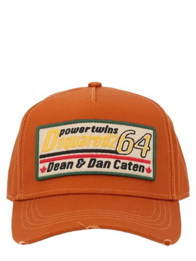 Dsquared2 Dsquared Graphic Cotton Baseball Cap In Orange
