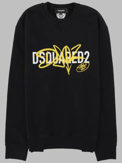 Dsquared2 Dsquared Graphic Cotton Crewneck Sweatshirt In Black