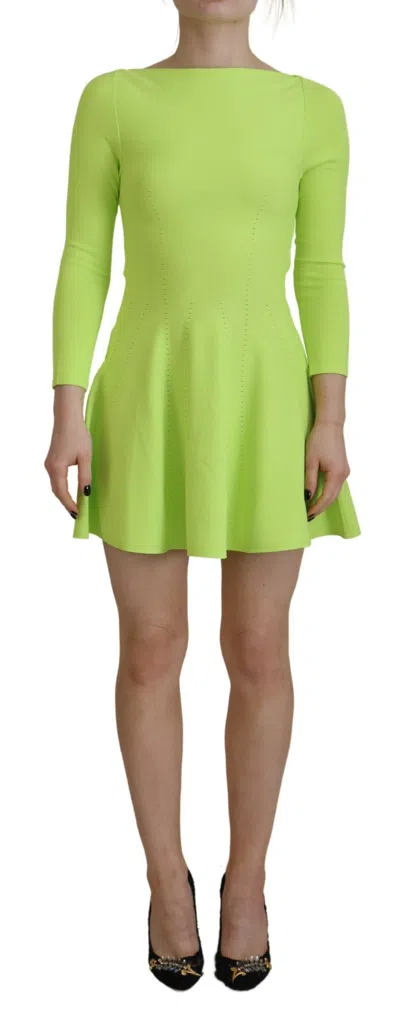 Pre-owned Dsquared2 Dsquared² Green Viscose Long Sleeve A-line Sheath Mini Women's Dress ()