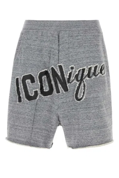 Dsquared2 Dsquared Grey Cotton Bermuda Shorts In Gray