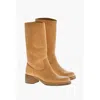 Dsquared2 Hammered Leather Biker Boots Heel 5 Cm In Brown
