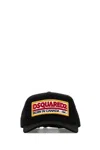 Dsquared2 Black Baseball Cap With Bold Patch And Adjustable Strap In Black