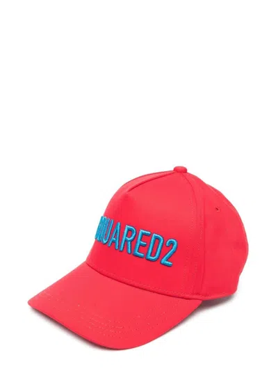 Dsquared2 Dsquared Hat With Visor Embroidered Logo In Red