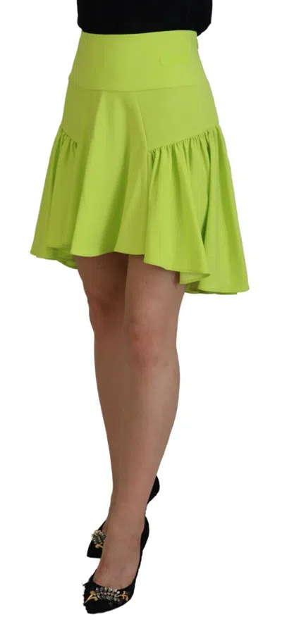 Pre-owned Dsquared2 Dsquared² High Waist A-line Pleated Mini Women Women's Skirt () In Green
