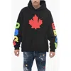 Dsquared2 Hoodie Sweatshirt With Multicolored Textured Artwork
