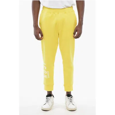 Dsquared2 Dsquared² Icon Cotton Printed Men's Joggers In Yellow