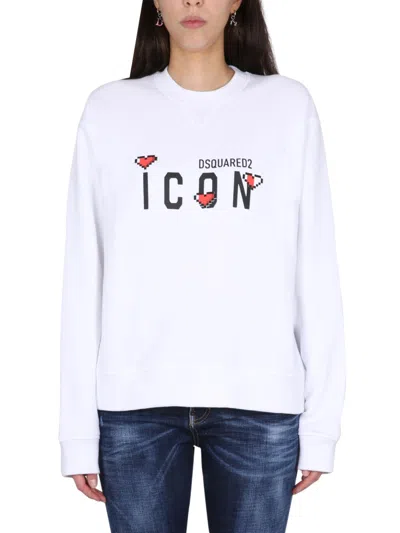 Dsquared2 Dsquared Icon Game Lover Sweatshirt In White