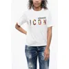 Dsquared2 Icon Logo Printed Crew-neck T-shirt In White