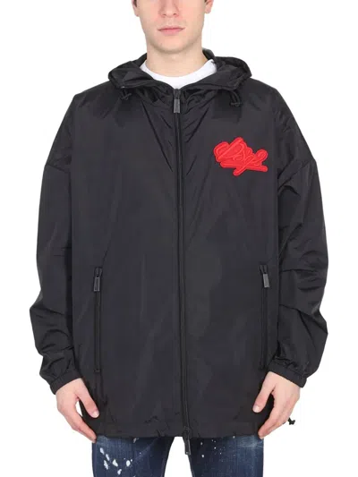 Dsquared2 Dsquared Jacket With Logo Patch In Black