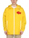 Dsquared2 Jacket With Logo Patch In Yellow