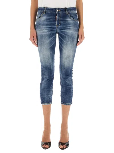 Dsquared2 Dsquared Cool Girl Button Closure Jeans In Blue