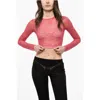 Dsquared2 Lace Cropped Top With Logoed Band