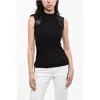 Dsquared2 Lace Up Cotton Top With Faux Leather Details