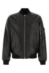 Dsquared2 Leather Jacket Front Pockets Ribbed Cuffs In Black