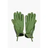 Dsquared2 Leather Gloves With Half Zip And Embossed Logo Grösse 8