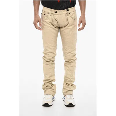 Dsquared2 Lined Leather Pants In Nude