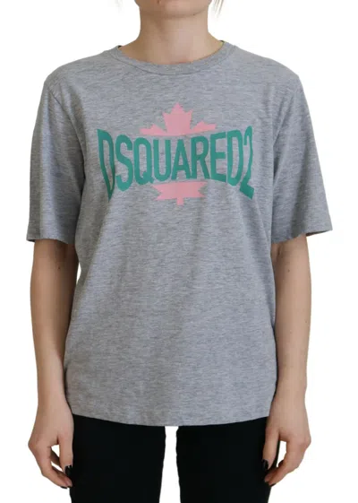 Pre-owned Dsquared2 Dsquared² Logo Cotton Crewneck Short Sleeve Tee Women's T-shirt () In Grey