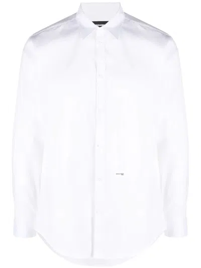 Dsquared2 Dsquared Logo Detail Cotton Shirt In White