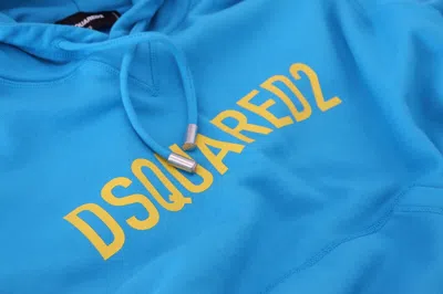 Pre-owned Dsquared2 Dsquared² Logo Print Cotton Hoodie Sweatshirt Women's Sweater () In Blue