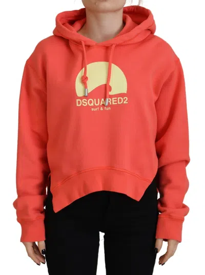 Pre-owned Dsquared2 Dsquared² Logo Print Cotton Hoodie Sweatshirt Women's Sweater () In Pink