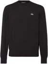 Dsquared2 Classic Black Crew-neck Sweater With Ribbed Cuffs