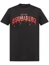 Dsquared2 Black Crewneck T-shirt With Contrasting Print At The Front