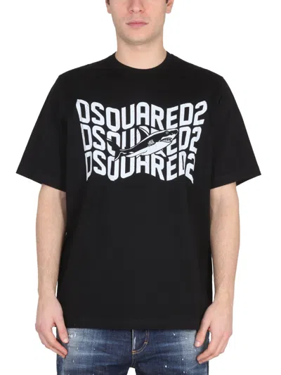 Dsquared2 Dsquared Logo Print T Shirt In Black