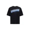 Dsquared2 Short-sleeve T-shirt With Puffy Logo In Blue In Black