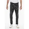 Dsquared2 Long Crotch Relax Denims With Distressed Detail In Black