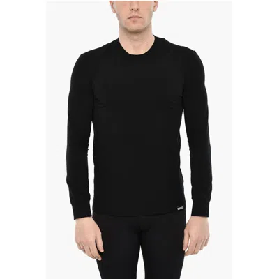 Dsquared2 Long Sleeve Underwear Crew-neck T-shirt In Black