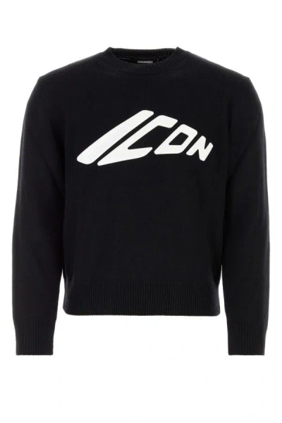 DSQUARED2 DSQUARED MEN BLACK WOOL SWEATER