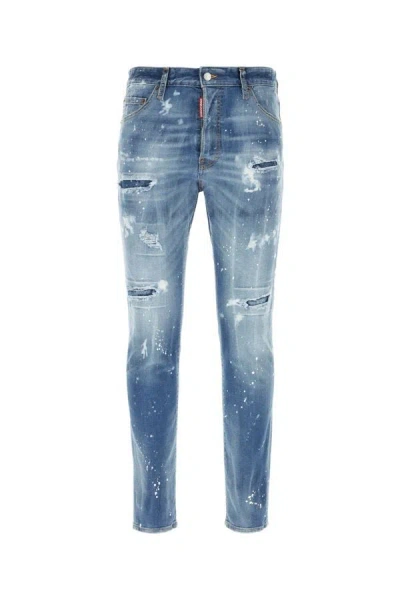 Dsquared2 Waist Belt Loop Skinny Jeans In Blue