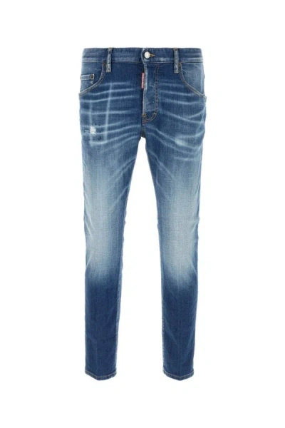 Dsquared2 Dsquared Man Stretch Denim Skater Jeans In Blue