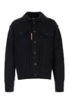 Dsquared2 Dsquared Melange Dark Blue Knit Cardigan In Black