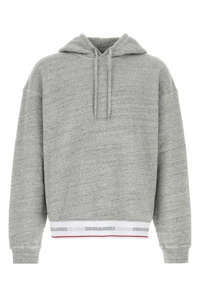 Dsquared2 Dsquared Melange Grey Cotton Oversize Sweatshirt