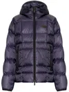 Dsquared2 Quilted Puff Coat With Hood And Relaxed Fit In Purple