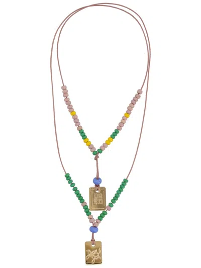 Dsquared2 Dsquared Necklace With Logo Plaques In Multi