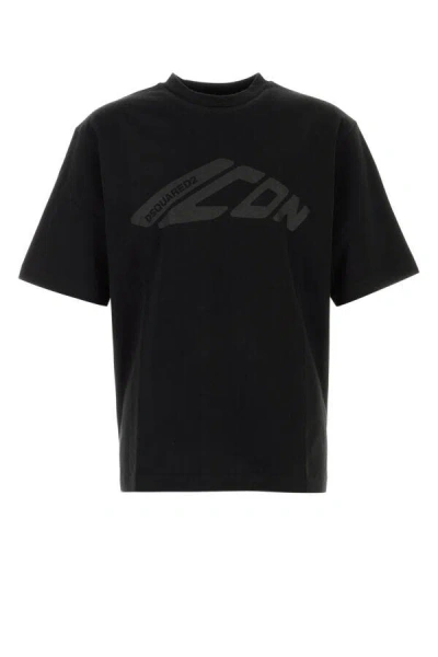 DSQUARED2 DSQUARED MEN BLACK COTTON T-SHIRT
