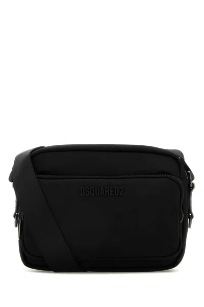 DSQUARED2 DSQUARED MEN BLACK FABRIC URBAN CROSSBODY BAG