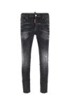 Dsquared2 Cool Gut Black Jeans With Belt Loops And Faded Effect In Denim Man In Black