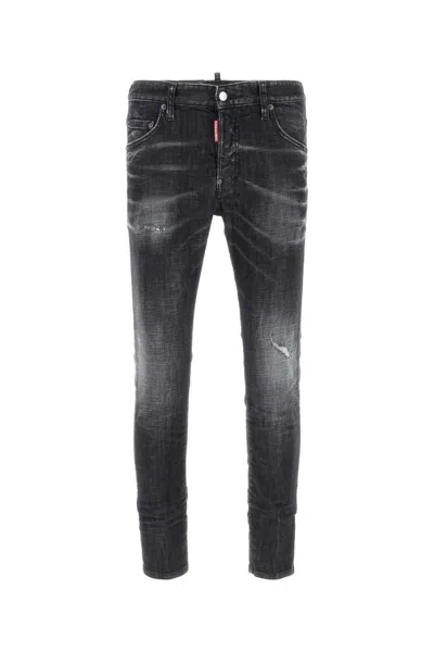 Dsquared2 Dsquared Men Black Stretch Denim Skater Jeans