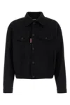 Dsquared2 Dsquared Men Black Wool Blend Wool Jean Jacket In Black