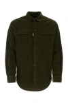 Dsquared2 Dsquared Bottle Green Stretch Corduroy Shirt In Green